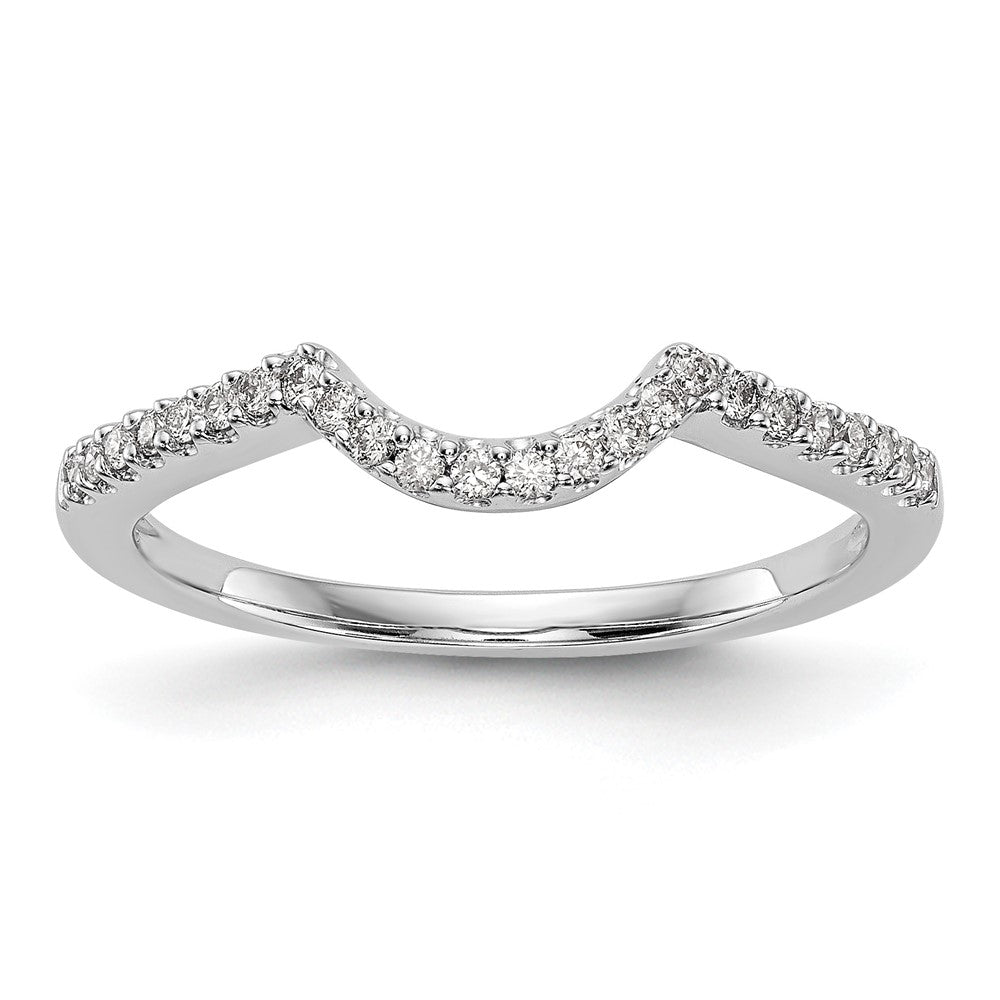 14K White Gold 1/6 carat Diamond Contoured Complete Wedding Band, 0.152 ct, Size 7, 1.4 g - ID5S9RM3236B-015-WAA8L7