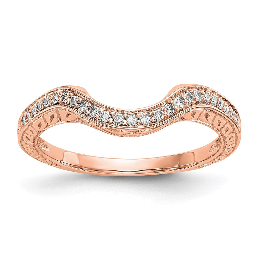 14K Rose Gold Diamond Band, 0.14 ct, Size 7
