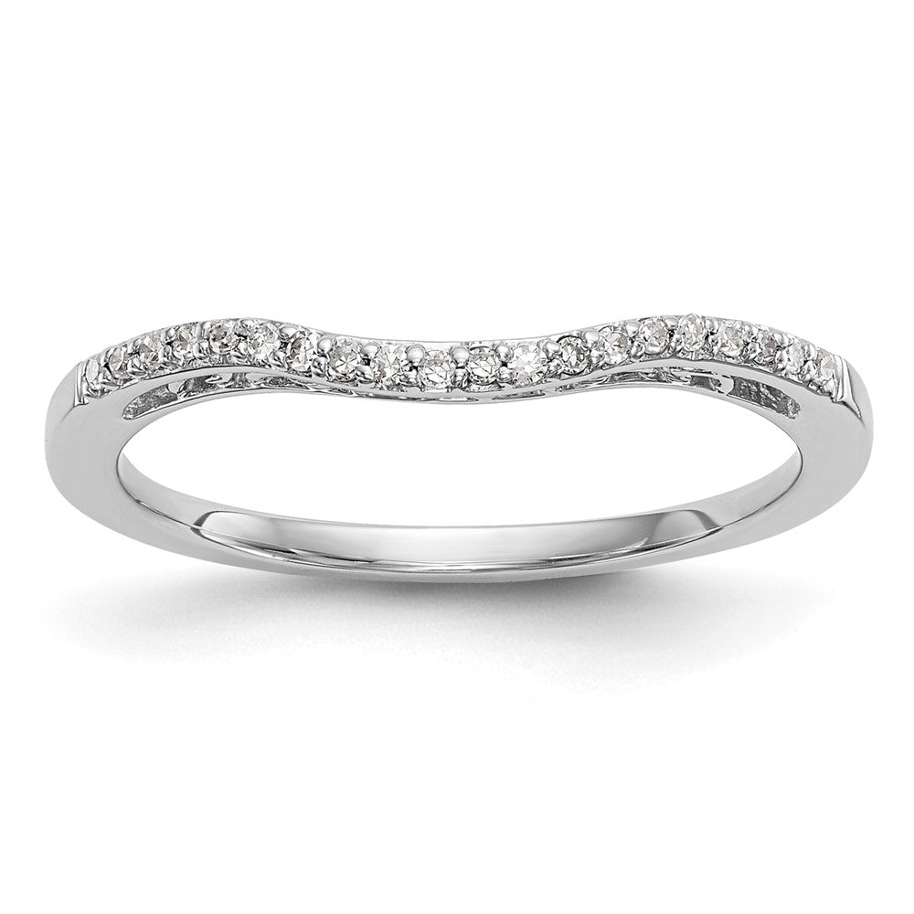 14K White Gold 1/15 carat Diamond Contoured Complete Wedding Band, 0.08 ct, Size 7, 1.65 g - ID5S9RM3239B-008-WAA8L7