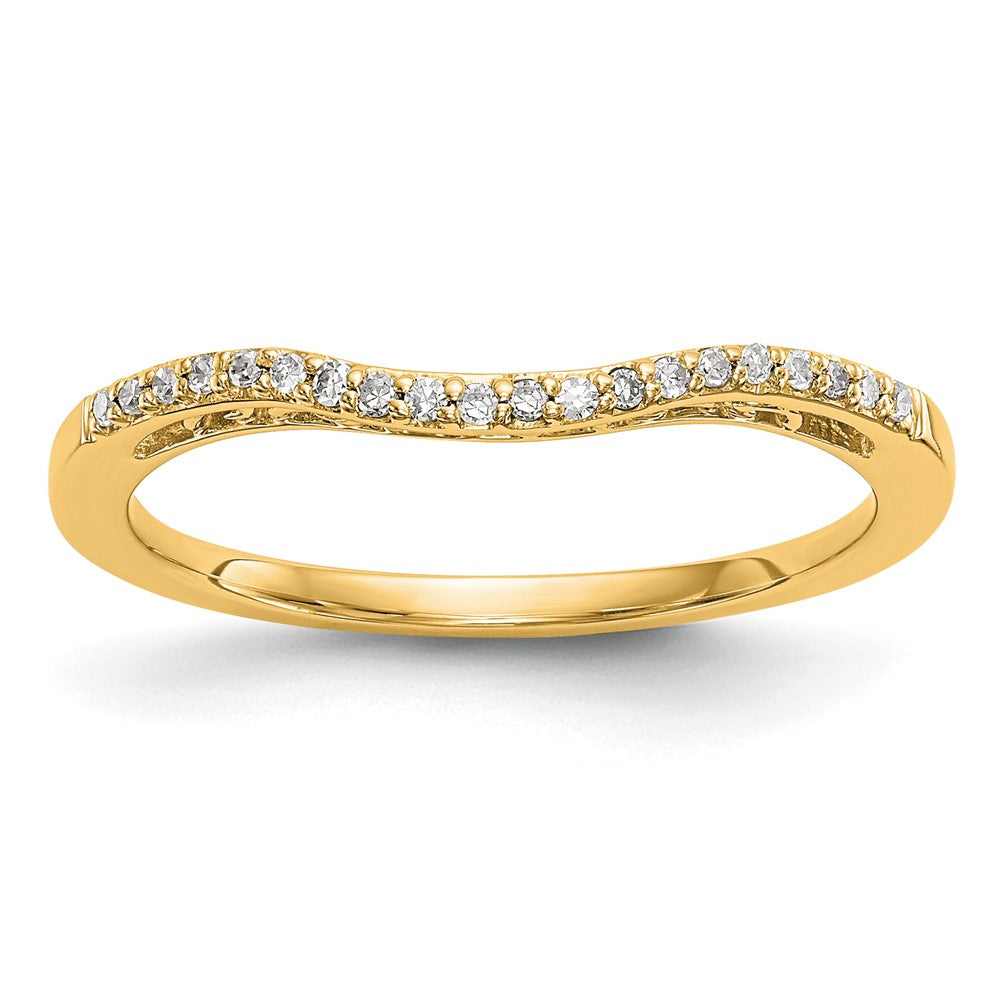 14K Yellow Gold Diamond Band, 0.08 ct, Size 7
