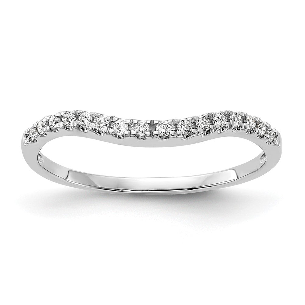 14K White Gold 1/10 carat Diamond Contoured Complete Wedding Band, 0.1 ct, Size 7, 1.1 g - ID5S9RM3240B-010-WAA8L7
