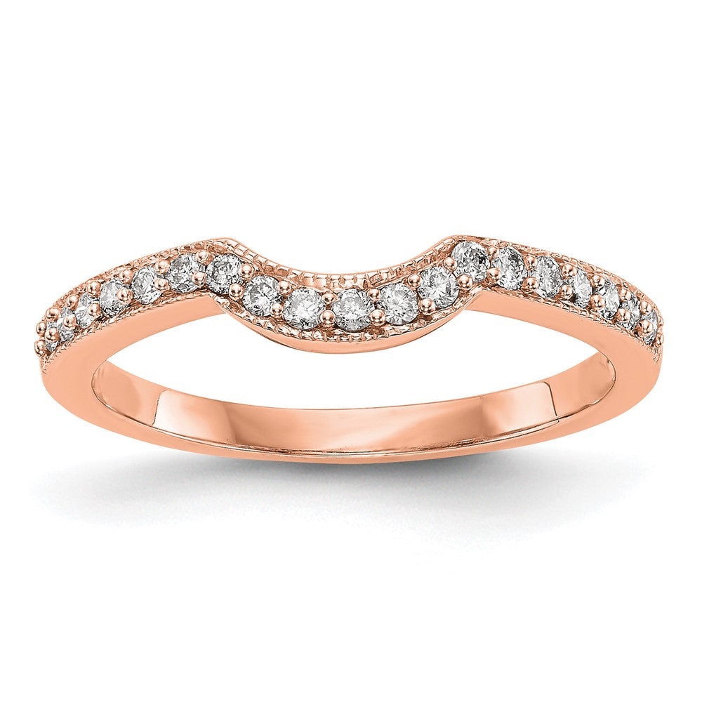 14K Rose Gold Diamond Band, 0.18 ct, Size 7