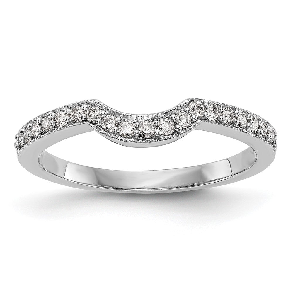 14K White Gold 1/5 carat Diamond Contoured Complete Wedding Band, 0.18 ct, Size 7, 1.48 g - ID5S9RM3241B-019-WAA8L7