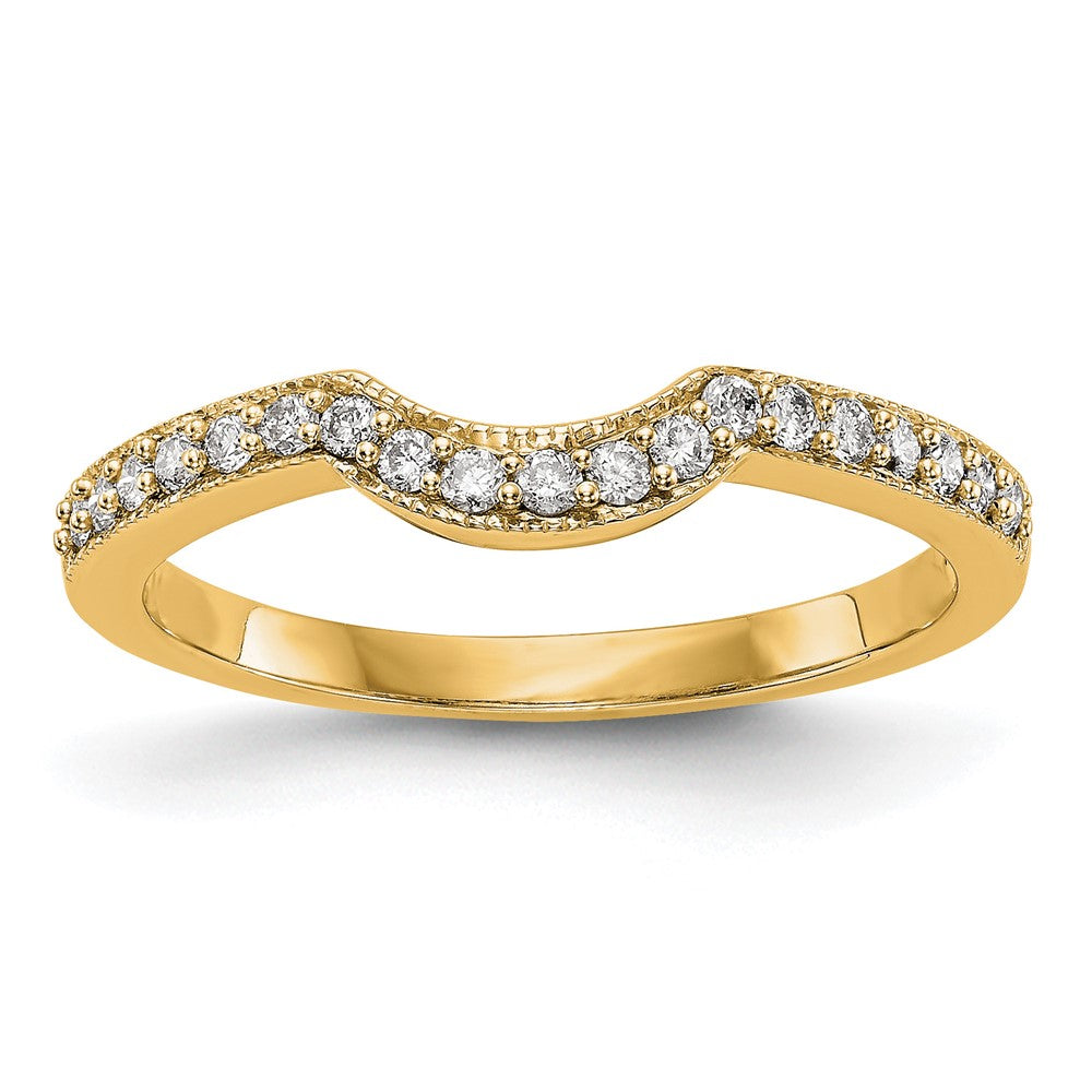 14K Yellow Gold Diamond Band, 0.18 ct, Size 7, 1.62 g