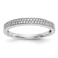 14K White Gold Micro Pave 1/5 carat Complete Diamond Band, 0.215 ct, Size 7