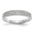 14K White Gold Micro Pave Diamond Band, 0.32 ct, Size 7