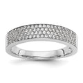 14K White Gold Micro Pave Diamond Band, 0.43 ct, Size 7