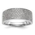 Platinum Micro Pave Diamond Band, 0.75 ct, Size 7