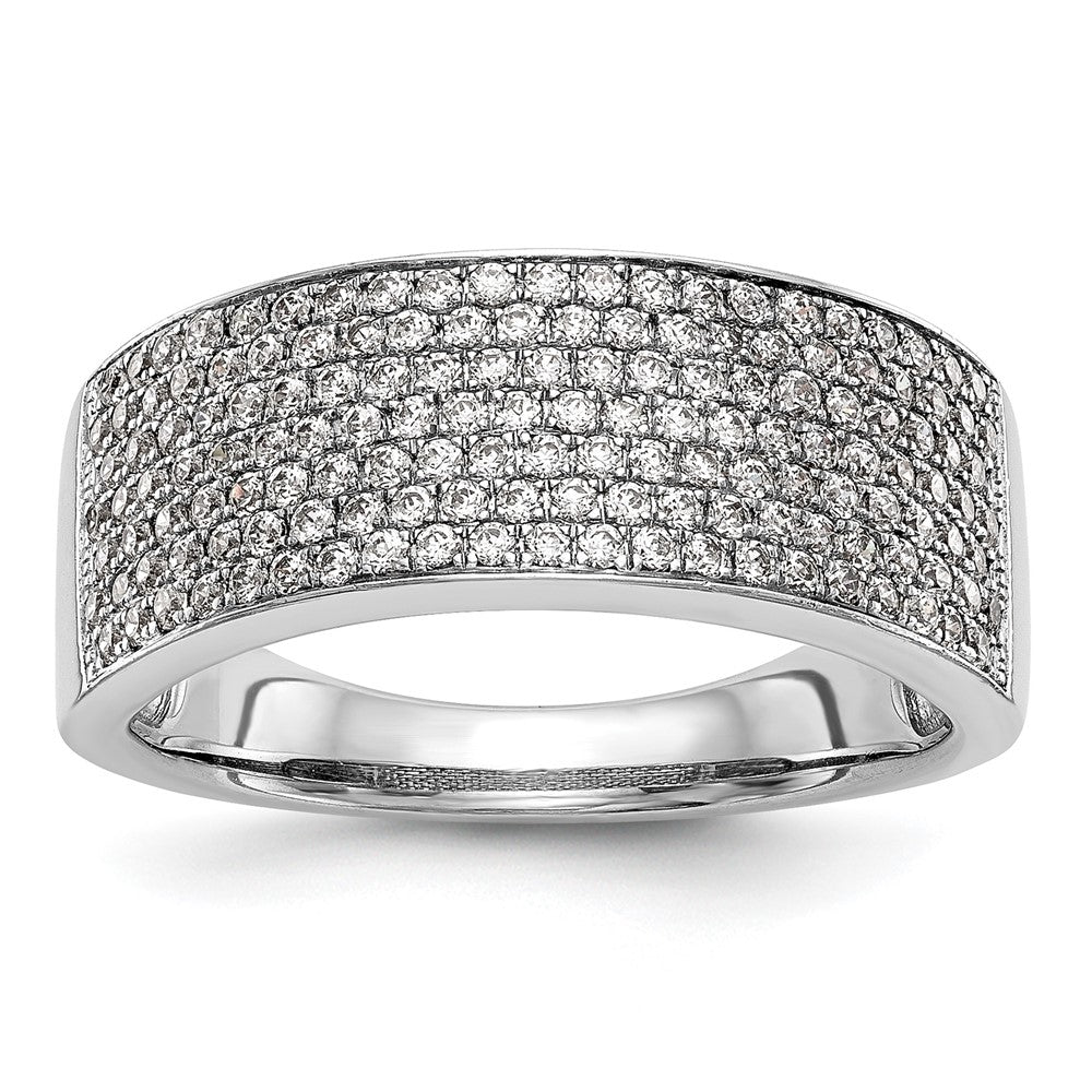 Platinum Micro Pave Diamond Band, 0.75 ct, Size 7