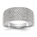 14K White Gold Micro Pave 1 carat Complete Diamond Band, 0.97 ct, Size 7