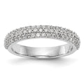 14K White Gold Micro Pave 1/2 carat Complete Diamond Band, 0.56 ct, Size 7