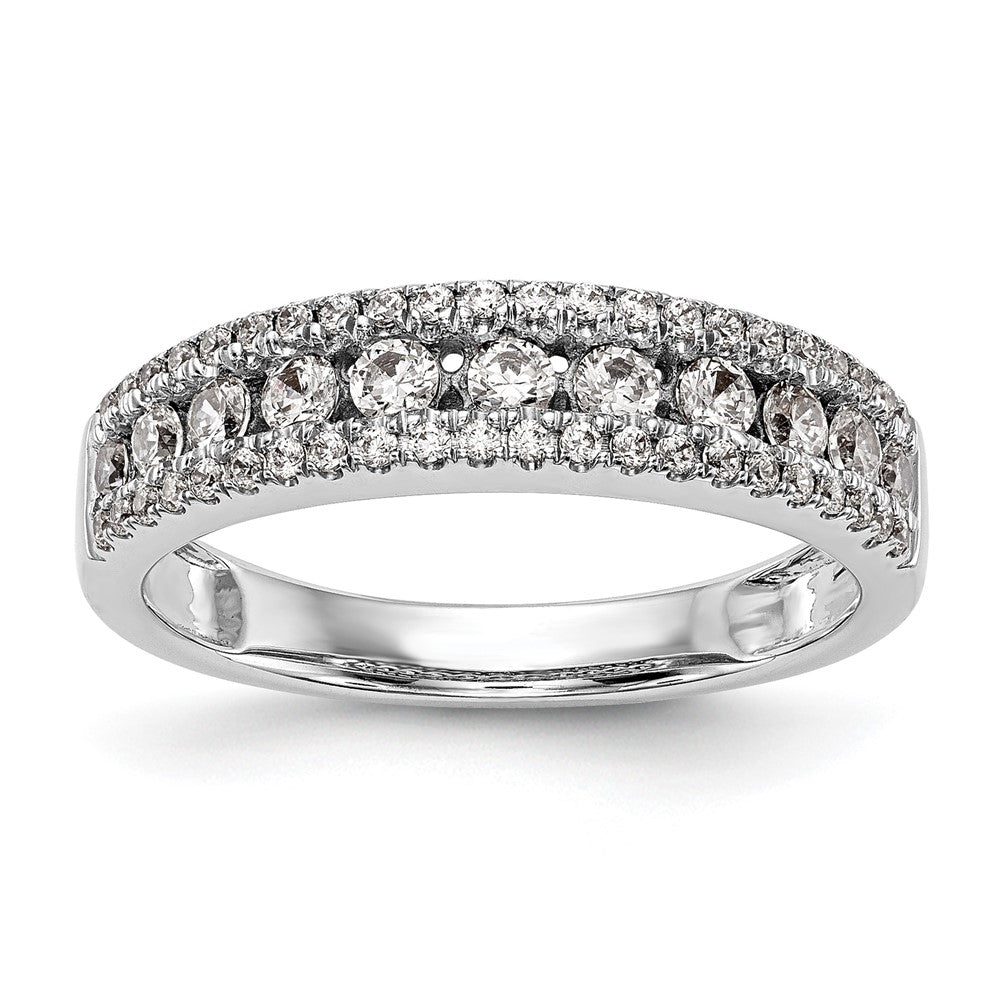 14K White Gold Channel-set 5/8 carat Complete Diamond Band, 0.605 ct, Size 7