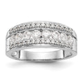 14K White Gold 7/8 carat Complete Diamond Band, 0.896 ct