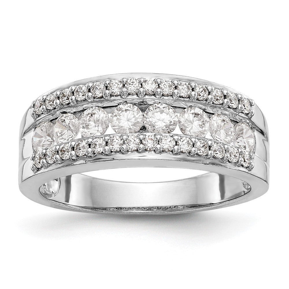 14K White Gold 7/8 carat Complete Diamond Band, 0.896 ct