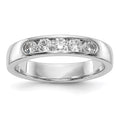 14K White Gold 5-Stone 1/2 carat Round Diamond Complete Channel Band, 0.465 ct, Size 6, 3.9 mm, 4.83 g - ID5S9RM3275B-047-WA8L7