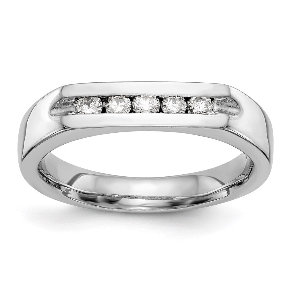 14K Yellow Gold 5-Stone Diamond Channel Band, 0.1 ct, Size 7