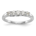 14K White Gold 5-Stone Diamond Band, 0.5 ct, Size 7