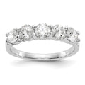 14K White Gold 5-Stone Shared Prong 1.3 carat Complete Round Diamond Band, 1.325 ct, Size 7, 2.83 g - ID5S9RM3284B-133-WAA8L7
