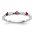 14k White Gold 1/10 carat Diamond and Ruby Complete Band, 0.25 ct, Size 7, 1.59 g - ID5S9X9029R/AA8L7