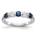 14k White Gold 1/3 carat Diamond and Blue Sapphire Complete Band, 1.224 ct, Size 7, 2.39 g - ID5S9RM3285B-SA-030-WAA8L7