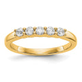 14K Yellow Gold 5-Stone Diamond Band, 0.325 ct, Size 7, 3.02 g