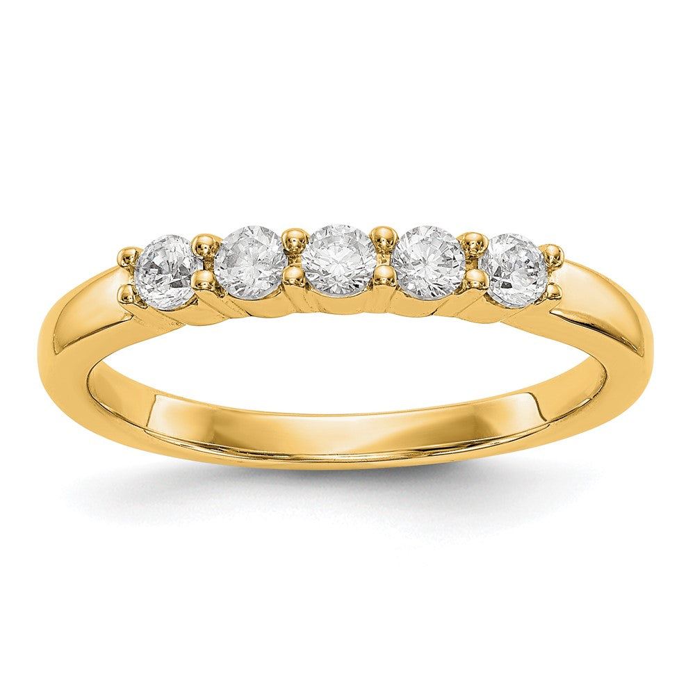 14K Yellow Gold 5-Stone Diamond Band, 0.325 ct, Size 7, 3.02 g