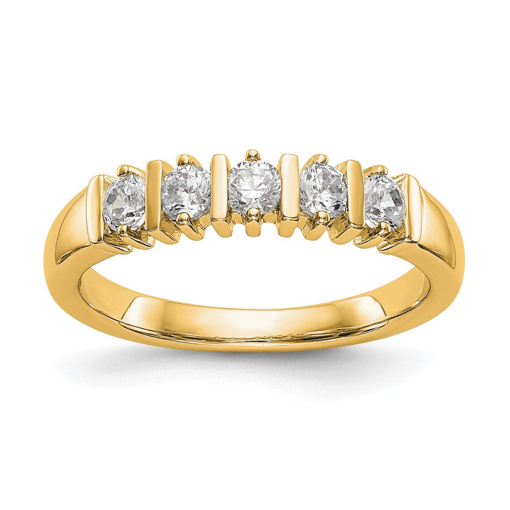 14K Yellow Gold 5-Stone Diamond Band, 0.2 ct, Size 7, 2.33 g - ID5S9RM3289B-025-YAA8L7