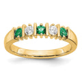 14k Yellow Gold 1/5 carat Diamond and Emerald Complete Band, 0.5 ct, Size 7, 3.21 g - ID5S9X8682E/AA8L7