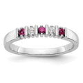 14k White Gold 1/15 carat Diamond and Ruby Complete Band, 0.2 ct, Size 7, 2.48 g - ID5S9RM3289B-RU-008-WAA8L7
