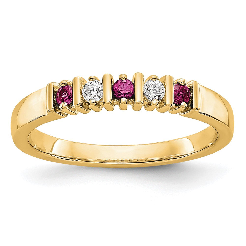 14k Yellow Gold 1/15 carat Diamond and Ruby Complete Band, 0.2 ct, Size 7, 2.48 g - ID5S9RM3289B-RU-008-YAA8L7