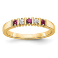 14k Yellow Gold 1/15 carat Diamond and Ruby Complete Band, 0.2 ct, Size 7, 2.48 g - ID5S9X8683R/AA8L7