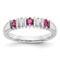 14k White Gold 1/5 carat Diamond and Ruby Complete Band, 0.5 ct, Size 7, 3.21 g - ID5S9RM3289B-RU-019-WAA8L7
