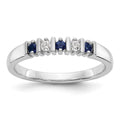 14k White Gold 1/15 carat Diamond and Blue Sapphire Complete Band, 0.2 ct, Size 7, 2.54 g - ID5S9X9005S/AA8L7