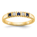 14k Yellow Gold 1/15 carat Diamond and Blue Sapphire Complete Band, 0.32 ct, Size 7, 2.54 g - ID5S9X8683S/AA8L7