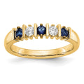 14k Yellow Gold 1/5 carat Diamond and Blue Sapphire Complete Band, 0.8 ct, Size 7, 3.19 g - ID5S9RM3289B-SA-019-YAA8L7