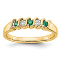 14k Yellow Gold 1/10 carat Diamond and Emerald Complete Band, 0.225 ct, Size 7, 3.7 mm, 3.09 g - ID5S9RM3290B-EM-010-YAA8L7