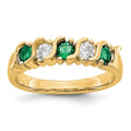 14k Yellow Gold 1/3 carat Diamond and Emerald Complete Band, 0.765 ct, Size 7, 4.4 mm, 3.94 g - ID5S9X8676E/AA8L7