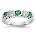 14k White Gold 3/8 carat Diamond and Emerald Complete Band, 0.985 ct, Size 7, 4.6 mm, 4.15 g - ID5S9X9007E/AA8L7