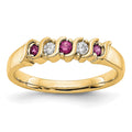 14k Yellow Gold 1/10 carat Diamond and Ruby Complete Band, 0.225 ct, Size 7, 3.7 mm, 3.33 g - ID5S9RM3290B-RU-010-YAA8L7