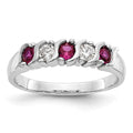 14k White Gold 1/5 carat Diamond and Ruby Complete Band, 0.5 ct, Size 7, 4 mm, 3.48 g - ID5S9X9009R/AA8L7