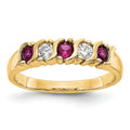 14k Yellow Gold 1/5 carat Diamond and Ruby Complete Band, 0.5 ct, Size 7, 4 mm, 3.48 g - ID5S9RM3290B-RU-019-YAA8L7