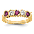 14k Yellow Gold 1/3 carat Diamond and Ruby Complete Band, 0.765 ct, Size 7, 4.4 mm, 3.92 g - ID5S9RM3290B-RU-030-YAA8L7