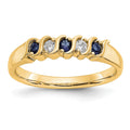 14k Yellow Gold 1/10 carat Diamond and Blue Sapphire Complete Band, 0.225 ct, Size 7, 3.7 mm, 3.17 g - ID5S9RM3290B-SA-010-YAA8L7
