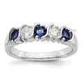 14k White Gold 1/3 carat Diamond and Blue Sapphire Complete Band, 1.224 ct, Size 7, 4.4 mm, 3.94 g - ID5S9RM3290B-SA-030-WAA8L7