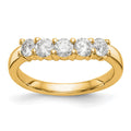 14K Yellow Gold 5-Stone Diamond Band, 0.81 ct, Size 7