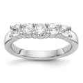 True Origin 14K White Gold 7/8 carat Lab Grown Diamond VS/SI  D E F  5 Stone Band, 0.9 ct