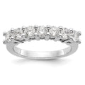 True Origin 14K White Gold 3/4 carat Lab Grown Diamond VS/SI  D E F  7 Stone Band, 0.721 ct