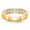 14K Yellow Gold 7-Stone 3/8 carat Round Diamond Complete Channel Band, 0.245 ct, Size 6, 3.4 mm, 4.28 g - ID5S9RM3296B-037-YAA8L7