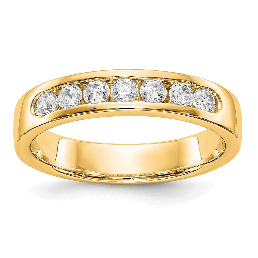 14K Yellow Gold 7-Stone 3/8 carat Round Diamond Complete Channel Band, 0.245 ct, Size 6, 3.4 mm, 4.28 g - ID5S9RM3296B-037-YAA8L7