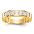 14K Yellow Gold 7-Stone Diamond Channel Band, 0.455 ct